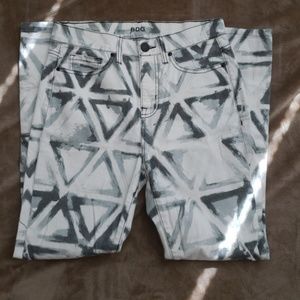 Bdg Watercolor Triangle Print High Rise Twig Jean